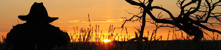 Image of a man at sunset